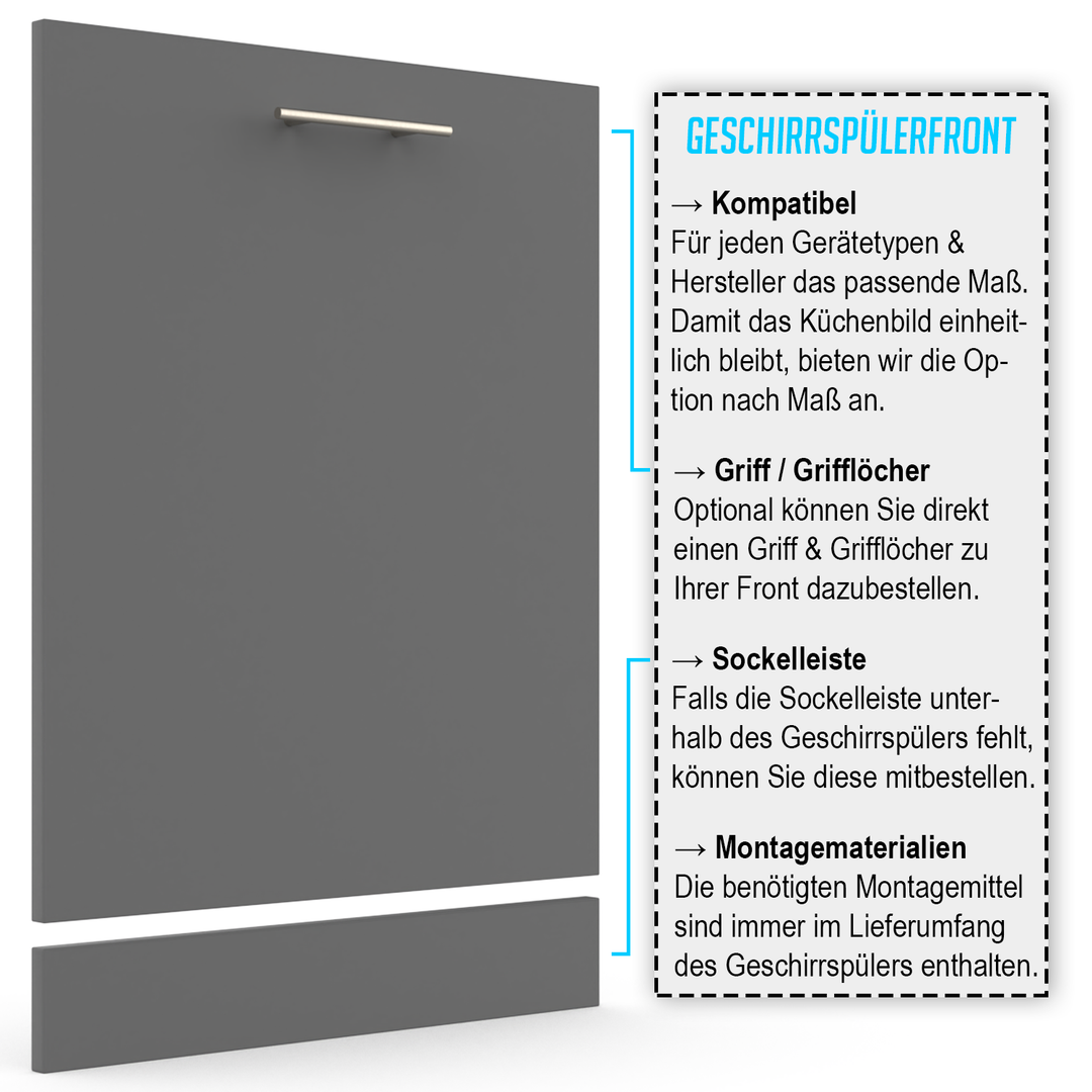Geschirrspülerfront 19mm Farb- und Maßkonfigurator