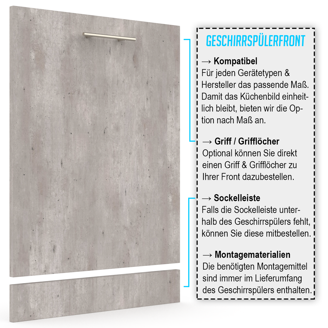 Geschirrspülerfront 19mm Farb- und Maßkonfigurator