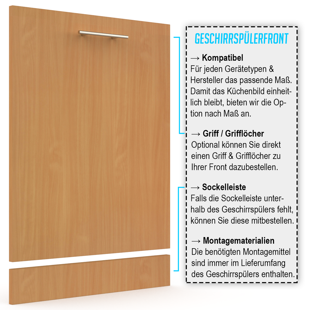 Geschirrspülerfront 19mm Farb- und Maßkonfigurator