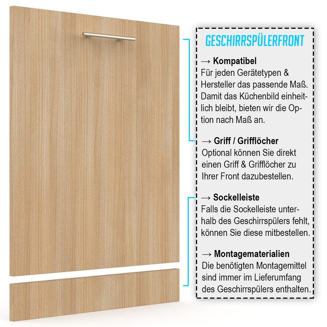 Geschirrspülerfront 19mm Farb- und Maßkonfigurator