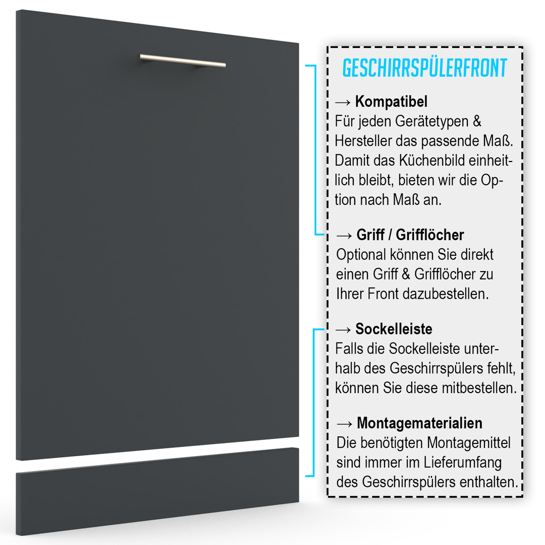 Geschirrspülerfront 19mm Farb- und Maßkonfigurator