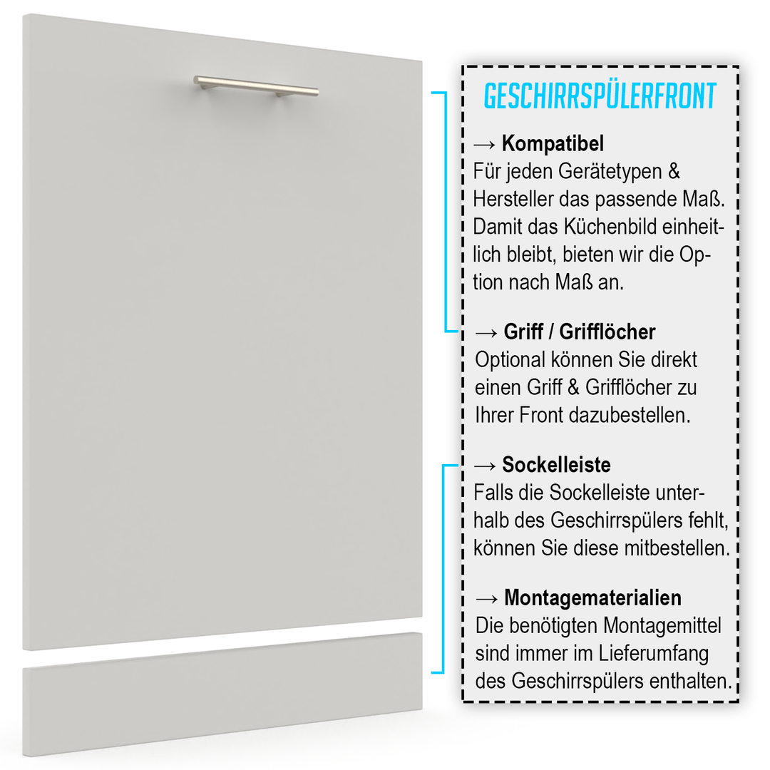 Geschirrspülerfront 19mm Farb- und Maßkonfigurator