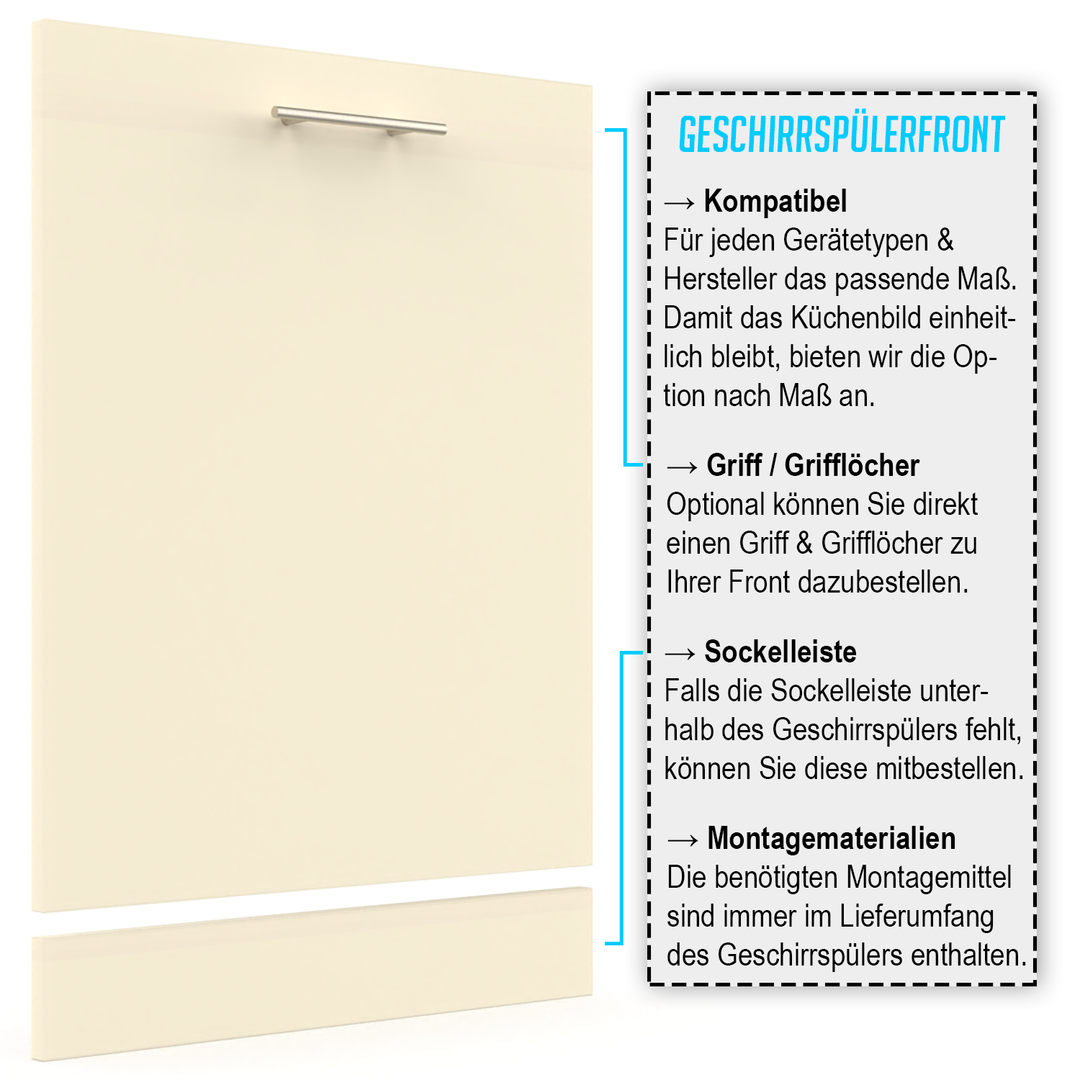 Geschirrspülerfront 19mm Farb- und Maßkonfigurator