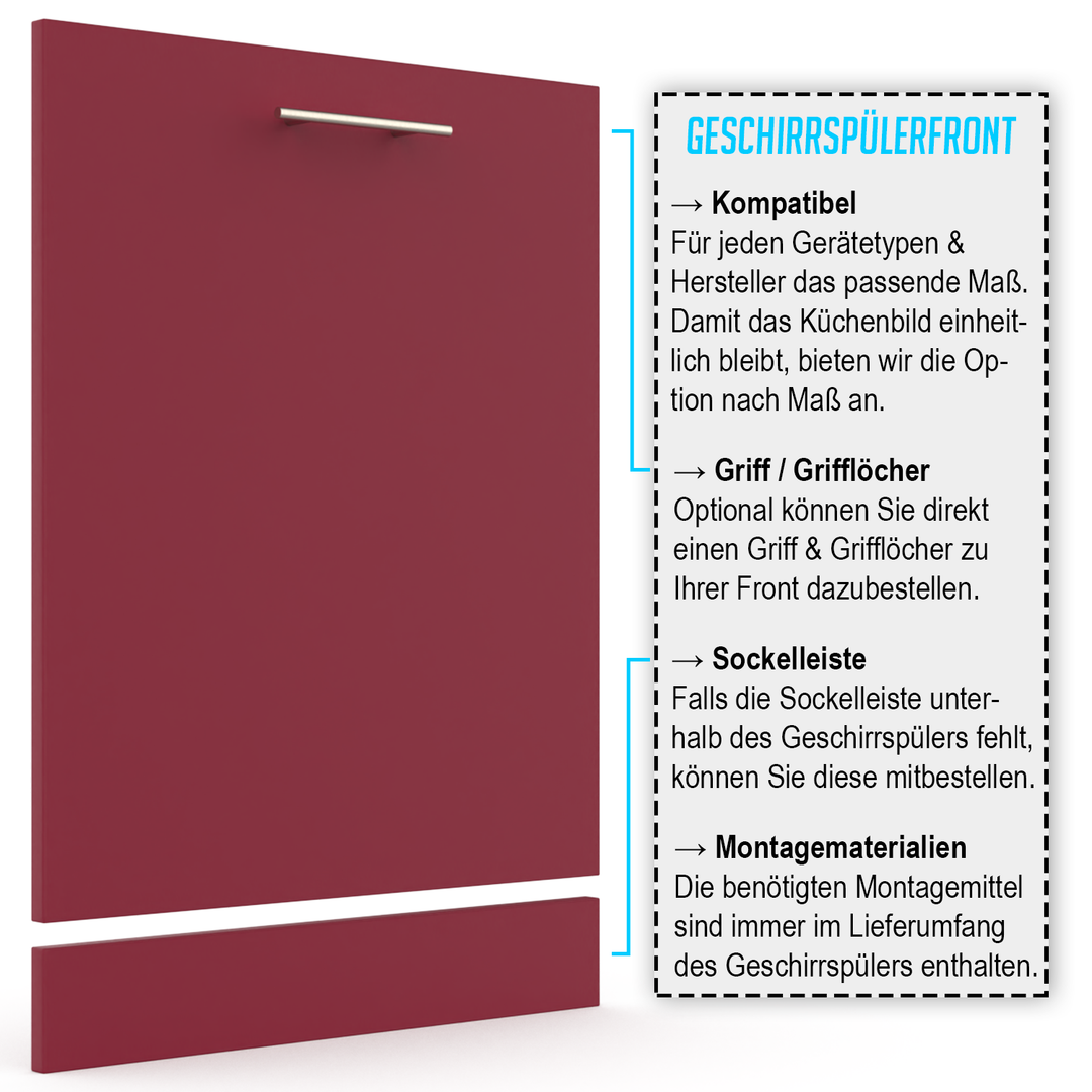 Geschirrspülerfront 19mm Farb- und Maßkonfigurator