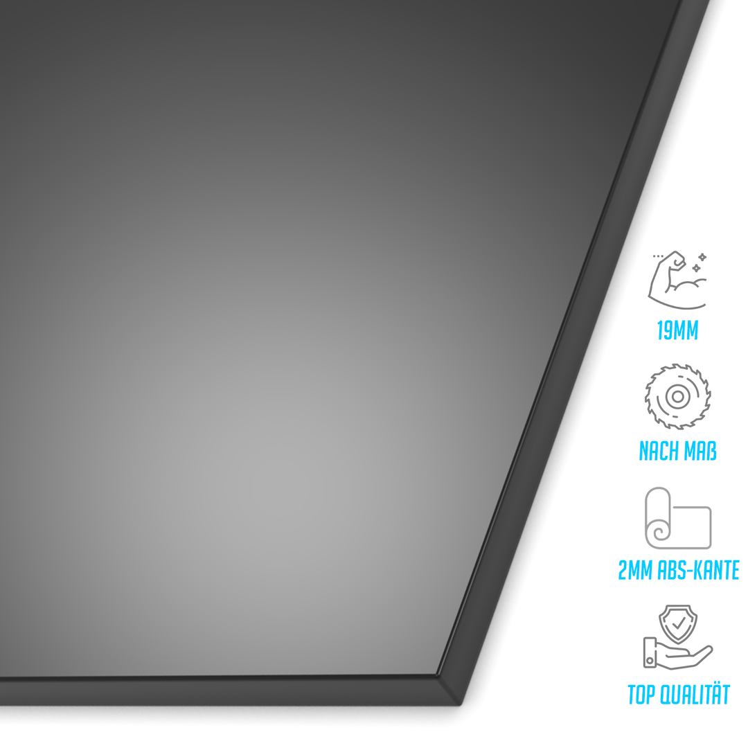 Dekorplatte 19mm Graphitschwarz Hochglanz