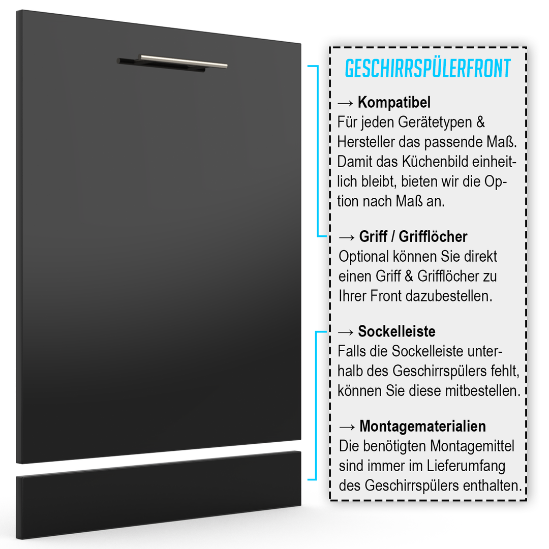 Geschirrspülerfront 19mm Farb- und Maßkonfigurator