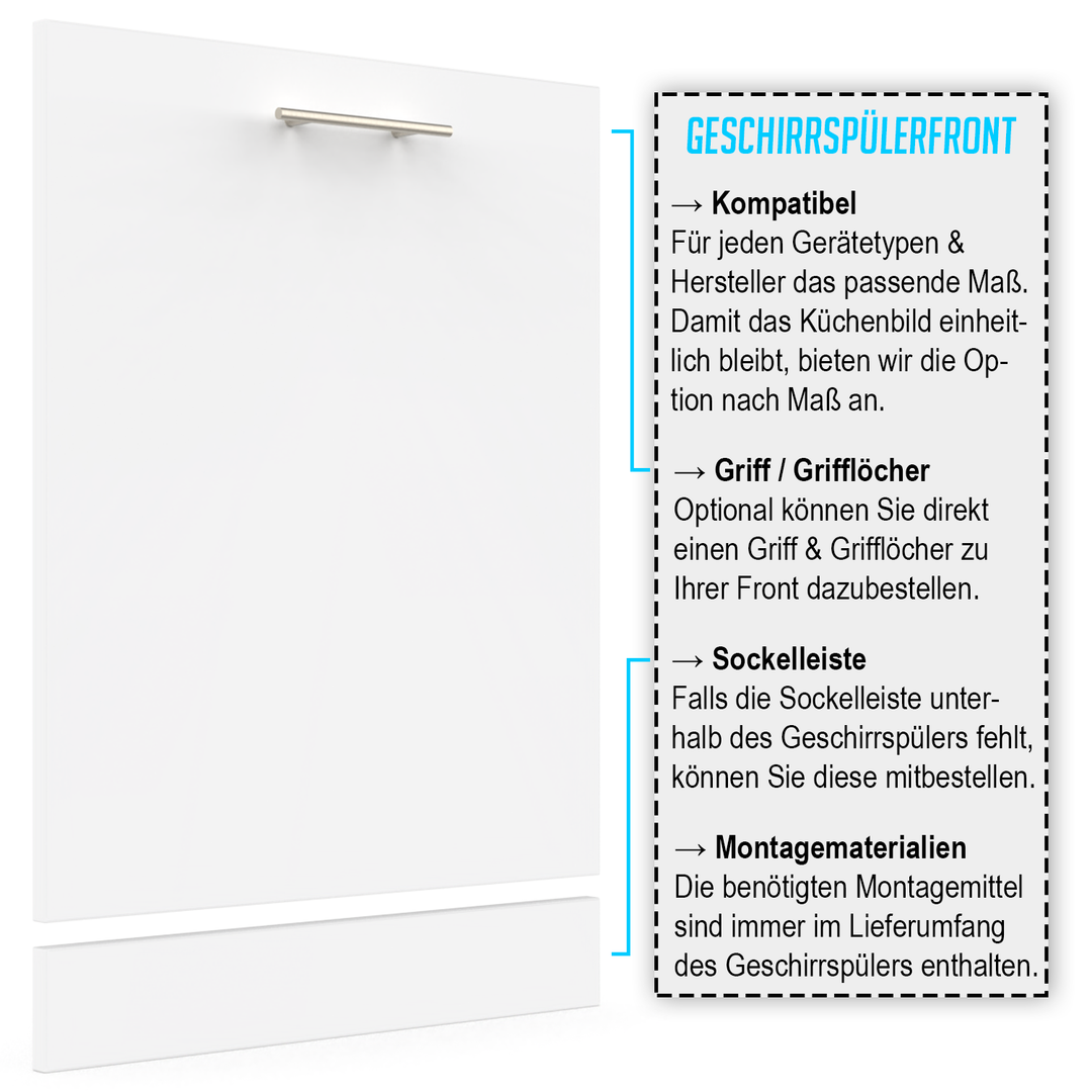 Geschirrspülerfront 19mm Farb- und Maßkonfigurator
